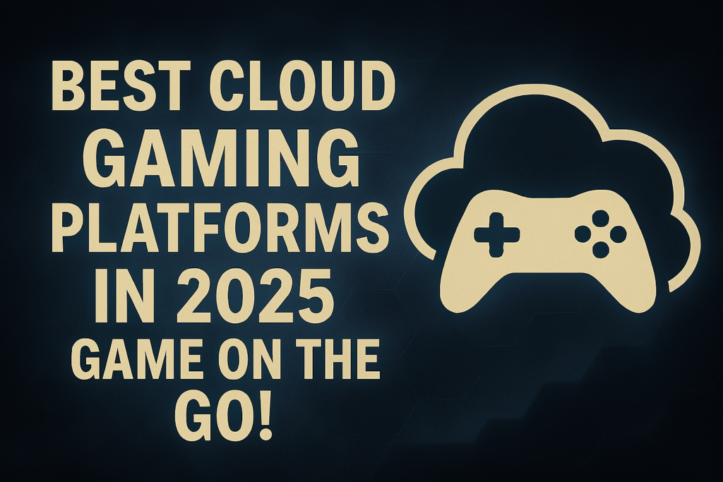 "Ultra-HD 16:9 thumbnail showcasing the best cloud gaming platforms of 2025, with a sleek whitish-greyish theme and dynamic 4D gaming background featuring bold centered typography."