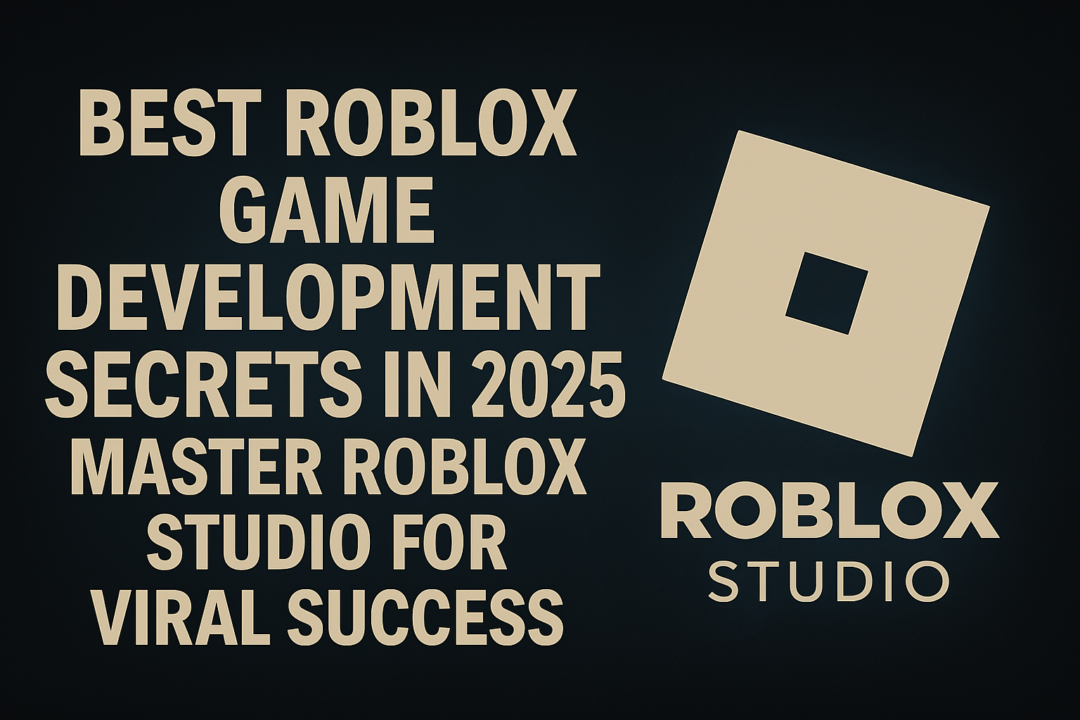 Ultra-HD 16:9 thumbnail with an immersive 4D background showcasing Roblox Studio tools, dynamic lighting, and bold centered text highlighting top game development secrets for 2025.
