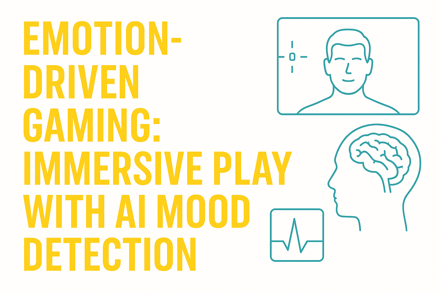 Emotion-driven gaming thumbnail with white background, AI mood HUD overlays, and centered adaptive gameplay visuals in 16:9 resolution.”